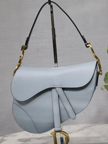 2019 Dior original grained calfskin saddle bag M0446 light blue