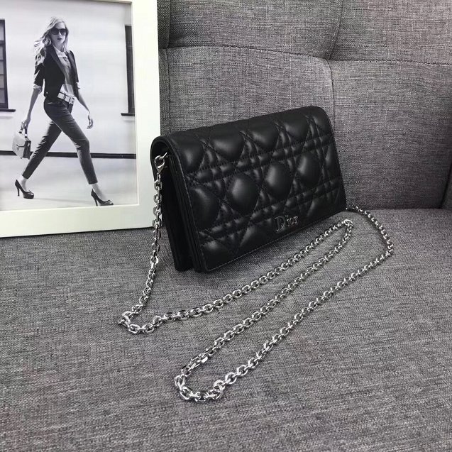 2019 Lady dior original lambskin clutch S0205 black