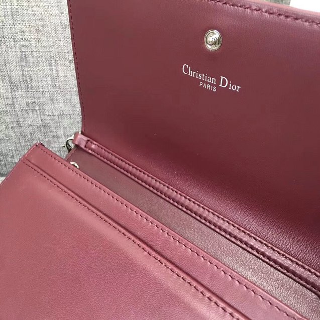 2019 Lady dior original lambskin clutch S0205 bordeaux