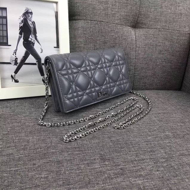 2019 Lady dior original lambskin clutch S0205 grey