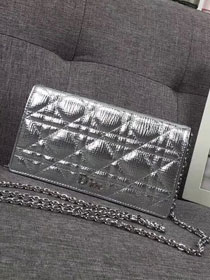 2019 Lady dior original lambskin clutch S0205 silver