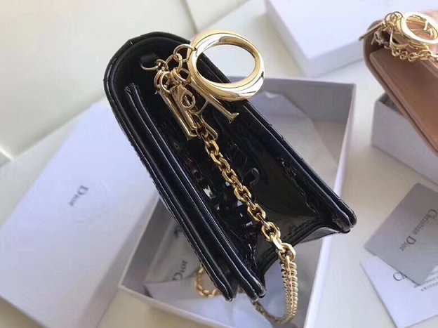 2019 Lady dior original patent calfskin clutch S0204 black