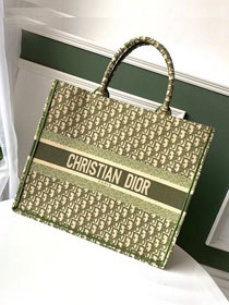 Dior original canvas book tote oblique bag M1286 green