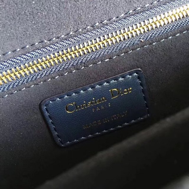 Dior original lambskin dioraddict flap bag M5818 dark blue