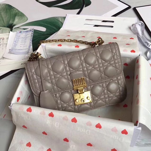 Dior original lambskin dioraddict flap bag M5818 grey