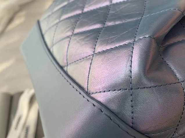2019 CC original Iridescent aged calfskin gabrielle backpack A94485 light blue
