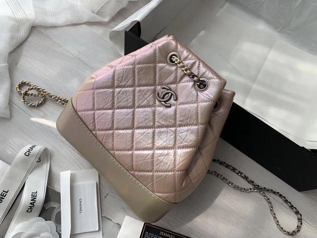 2019 CC original Iridescent aged calfskin gabrielle backpack A94485 light pink 