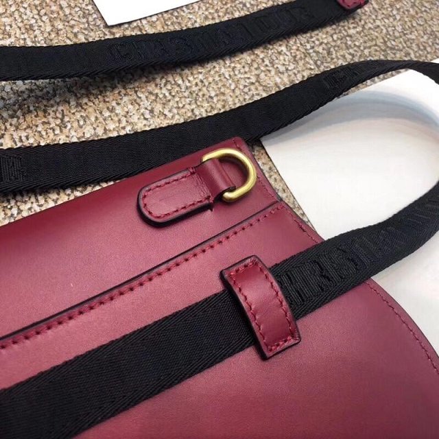 2019 Dior original calfskin saddle belt bag S5632 burgundy