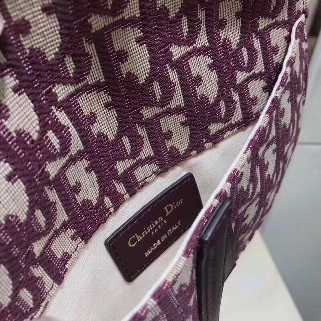 2019 Dior original canvas saddle belt bag S5632 burgundy