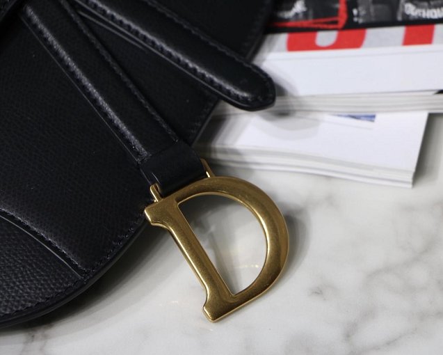 2019 Dior original grained calfskin saddle belt bag S5632 black