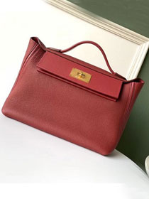 Hermes original handmade togo leather kelly 2424 bag H03699 bordeaux