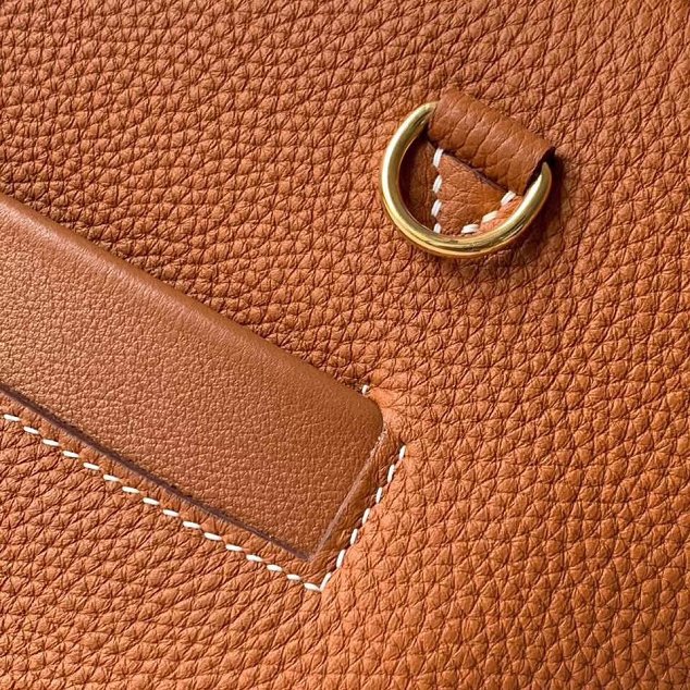 Hermes original handmade togo leather kelly 2424 bag H03699 caramel