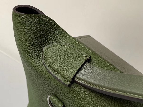 Hermes original handmade togo leather kelly 2424 bag H03699 green