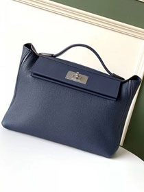 Hermes original handmade togo leather kelly 2424 bag H03699 navy blue