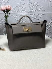 2019 Hermes original handmade togo leather small kelly 2424 bag H03698 grey