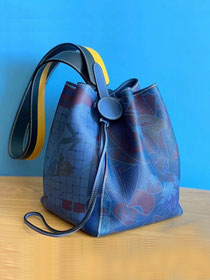 Hermes original evercolor calfskin licol bucket bag H50006 blue