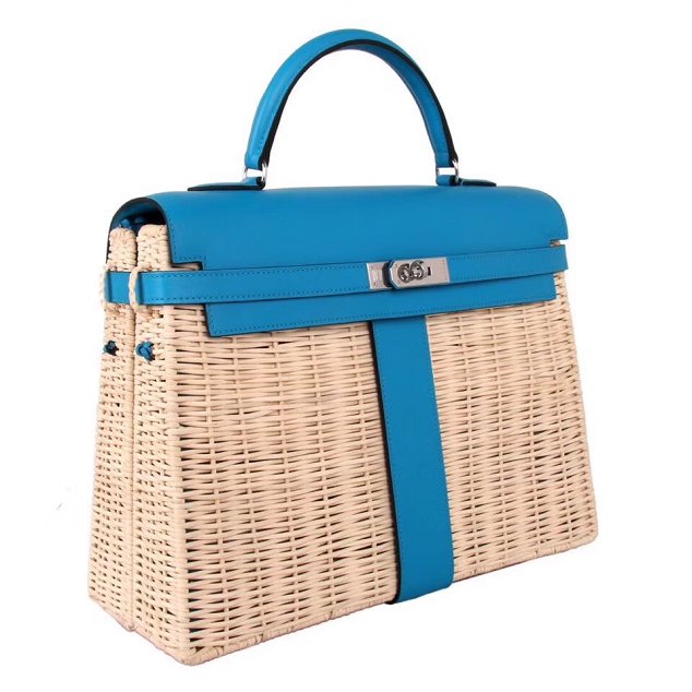 Hermes original picnic kelly 35 bag H50003 blue