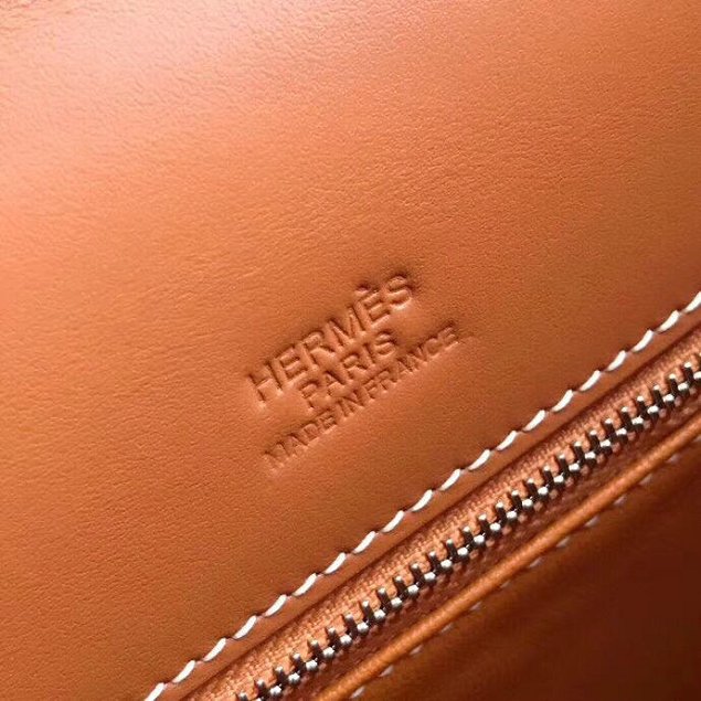 Hermes original calfskin&canvas kelly bag H03677 coffee