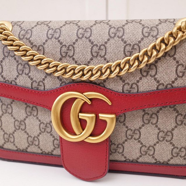 2019 GG original canvas small marmont bag 443497 red