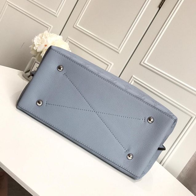 2019 louis vuitton original mahina leather carmel hobo bag M52950 light blue