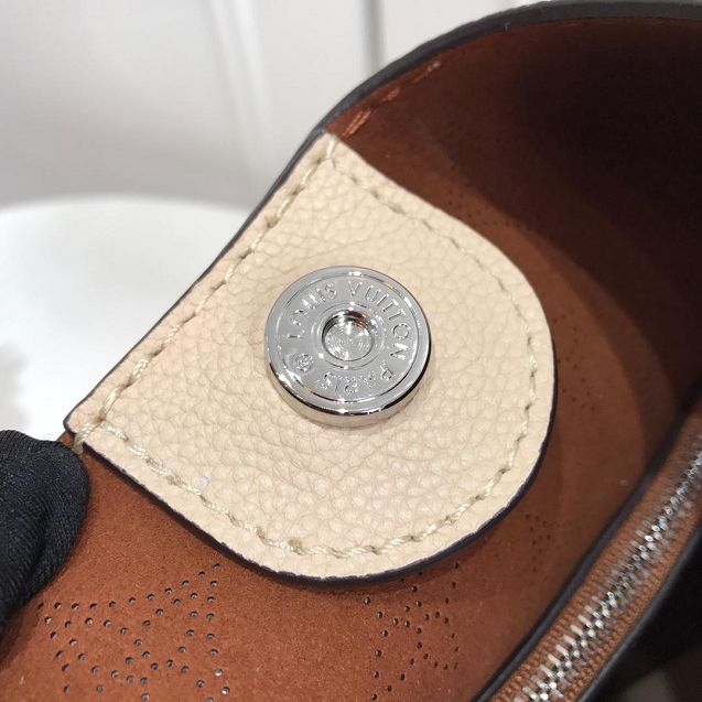 2019 louis vuitton original mahina leather carmel hobo bag M53188 cream 