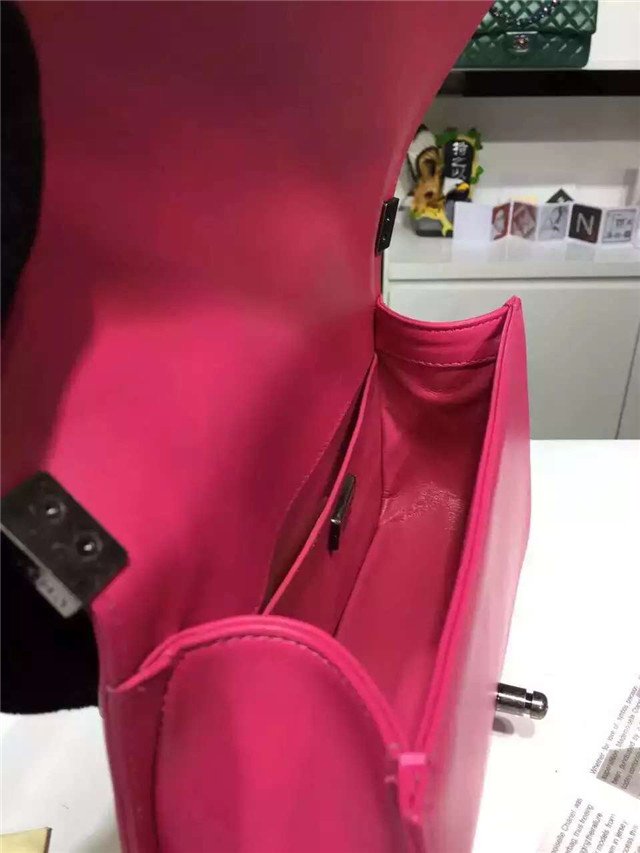 CC original genuine stingray skin boy bag A67086 rose red