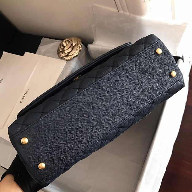 2019 CC original grained calfskin large coco handle bag A92991 black