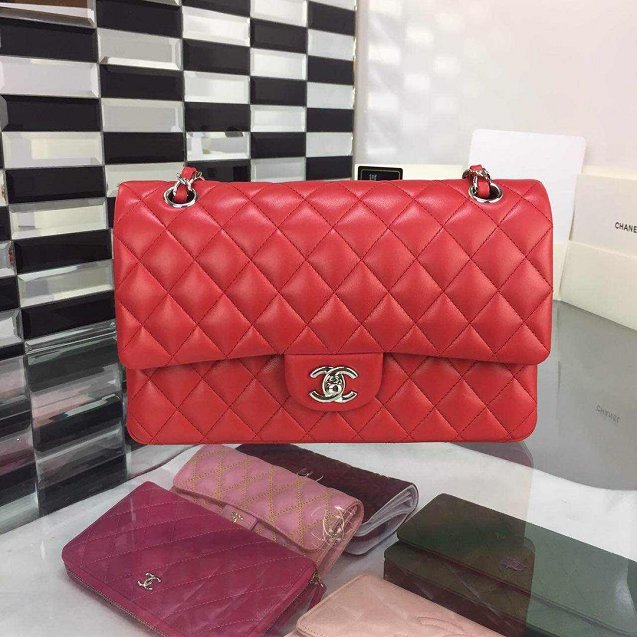 CC original handmade lambskin large flap bag HA58600 red