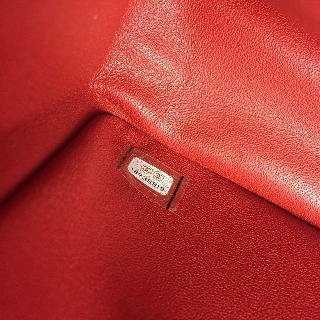CC original handmade lambskin large flap bag HA58600 red