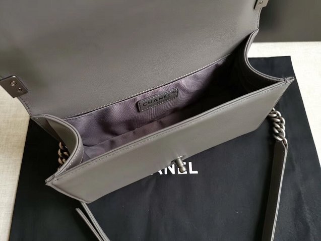 CC original handmade calfskin medium boy handbag HA67086-3 grey