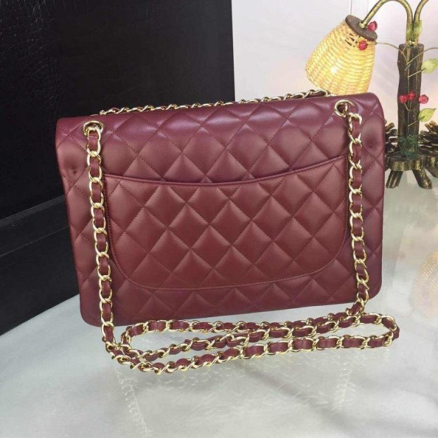 CC original handmade lambskin large flap bag HA58600 bordeaux