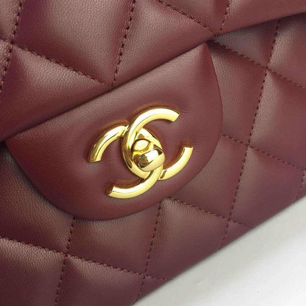 CC original handmade lambskin large flap bag HA58600 bordeaux