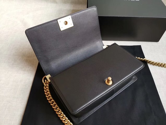 CC original handmade lambskin medium boy handbag HA67086 -2 black