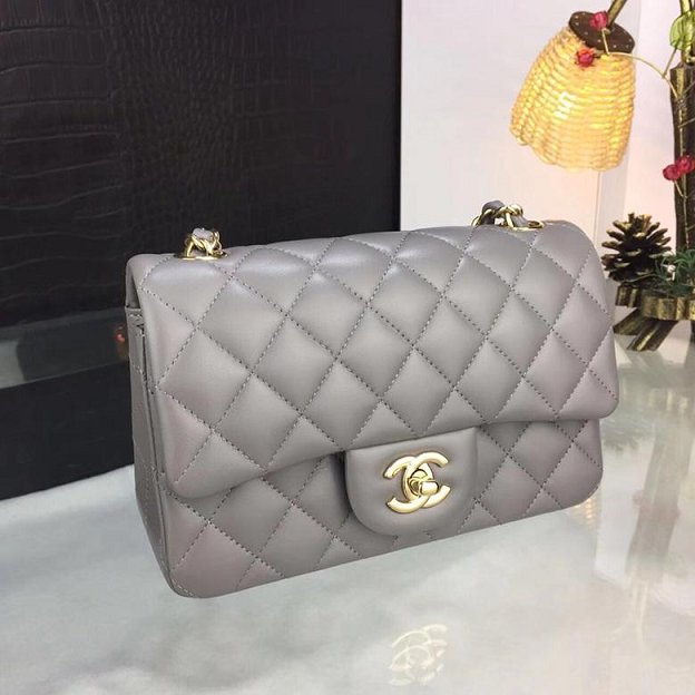 CC original handmade lambskin mini flap bag HA69900 grey