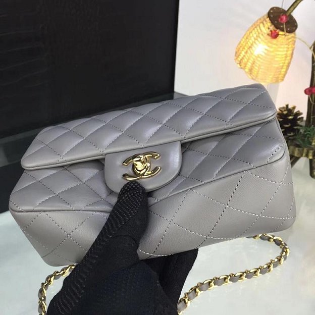 CC original handmade lambskin mini flap bag HA69900 grey