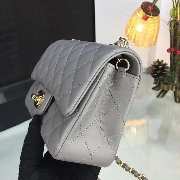 CC original handmade lambskin mini flap bag HA69900 grey