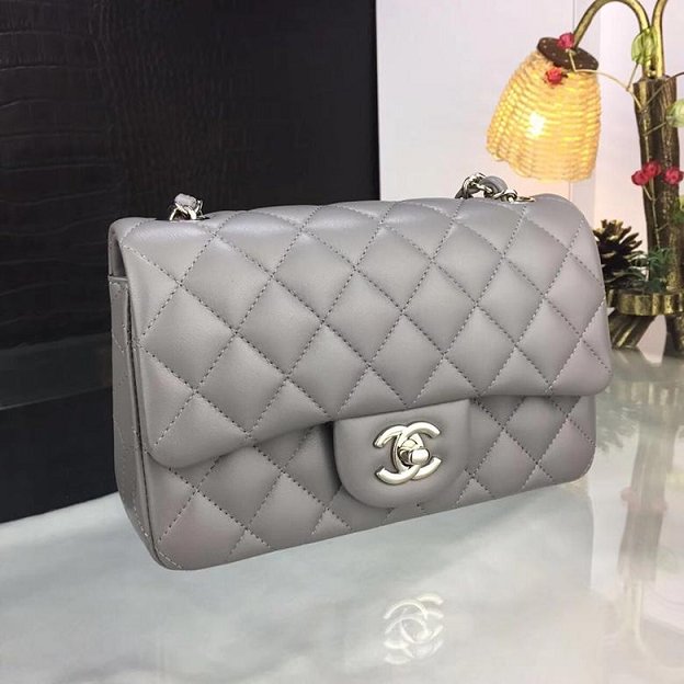 CC original handmade lambskin mini flap bag HA69900 grey