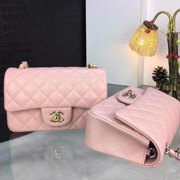 CC original handmade lambskin mini flap bag A69900 pink