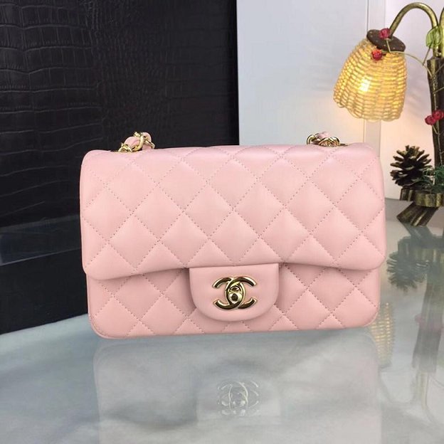 CC original handmade lambskin mini flap bag A69900 pink