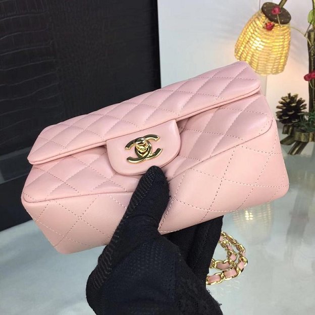 CC original handmade lambskin mini flap bag A69900 pink