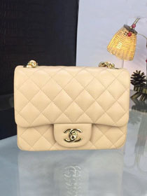 CC original handmade lambskin super mini flap bag HA35200 apricot