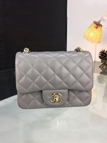 CC original handmade lambskin super mini flap bag HA35200 grey