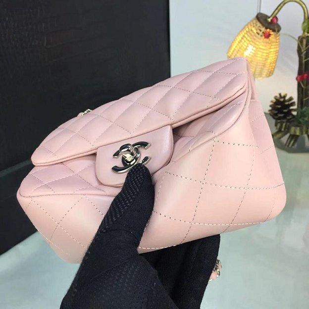 CC original handmade lambskin super mini flap bag HA35200 pink