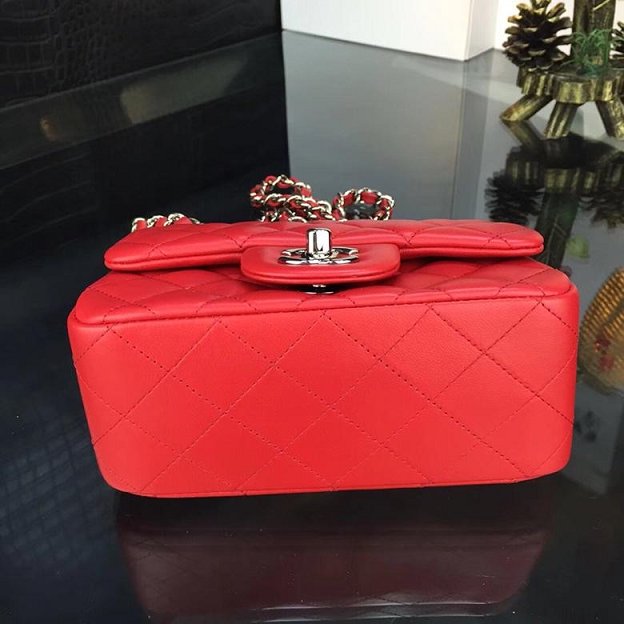 CC original handmade lambskin super mini flap bag HA35200 red