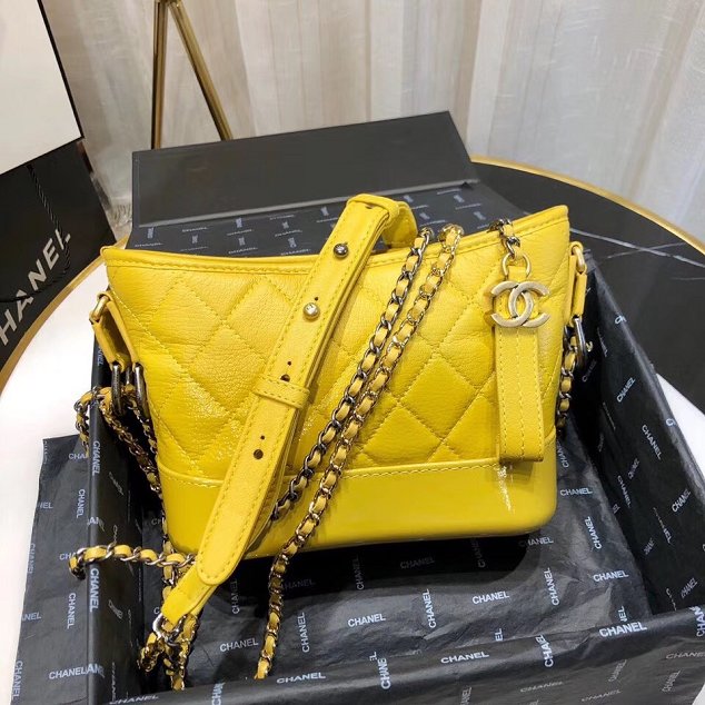 CC original aged calfskin gabrielle small hobo bag A91810 yellow