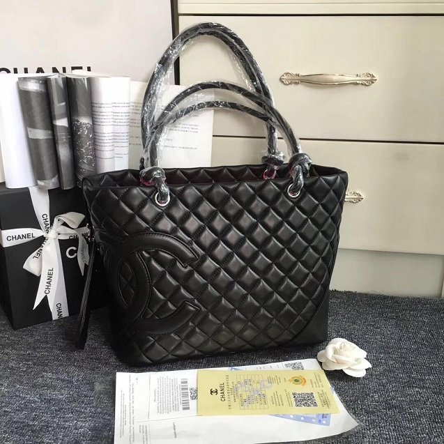 CC original lambskin shopping tote bag A25169 black