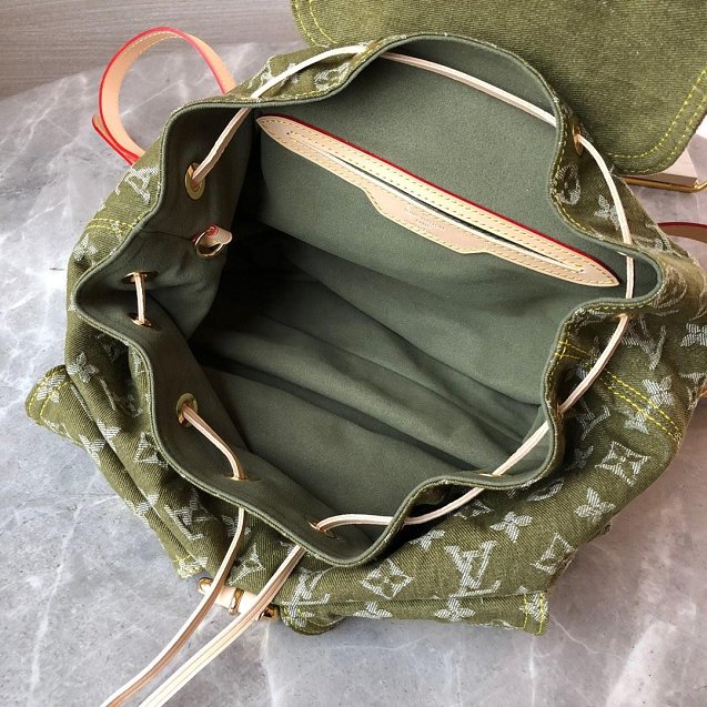 2020 Louis vuitton original denim backpack M44460 green