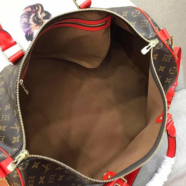 2019 louis vuitton original monogram canvas keepall bandouliere 50 M44643 red