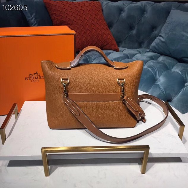 Hermes togo leather small kelly 2424 bag H03698 caramel