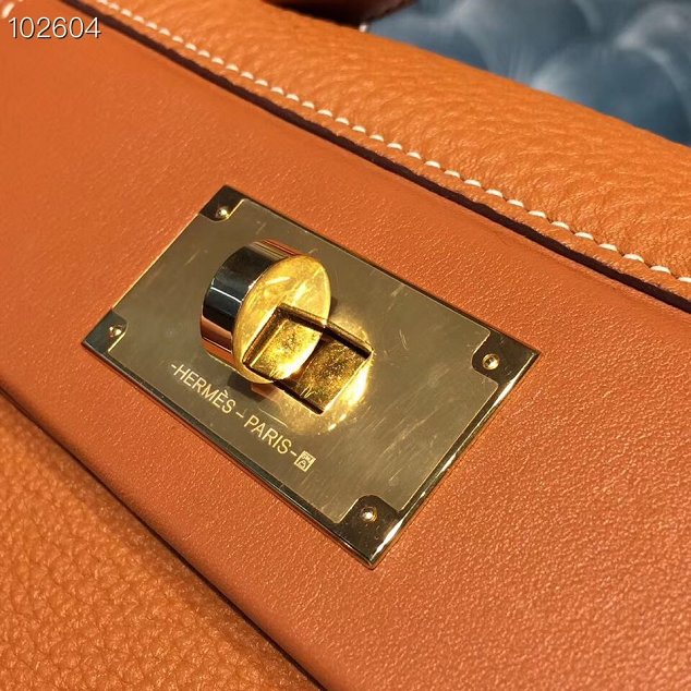 Hermes togo leather small kelly 2424 bag H03698 caramel